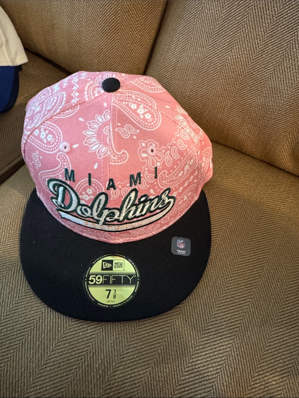 New Era Miami Dolphins Pink Paisley Snapback with Black Brim